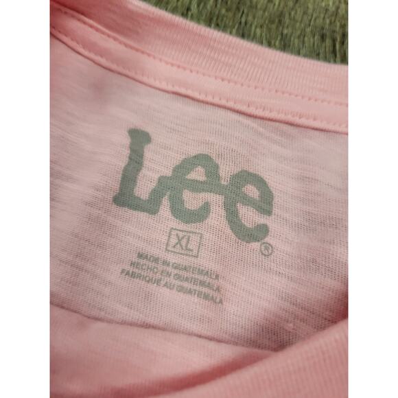 Lee NWT Women's Regular Fit Short Sleeve Graphic Tee Pink Tshirt XL - Picture 4 of 5